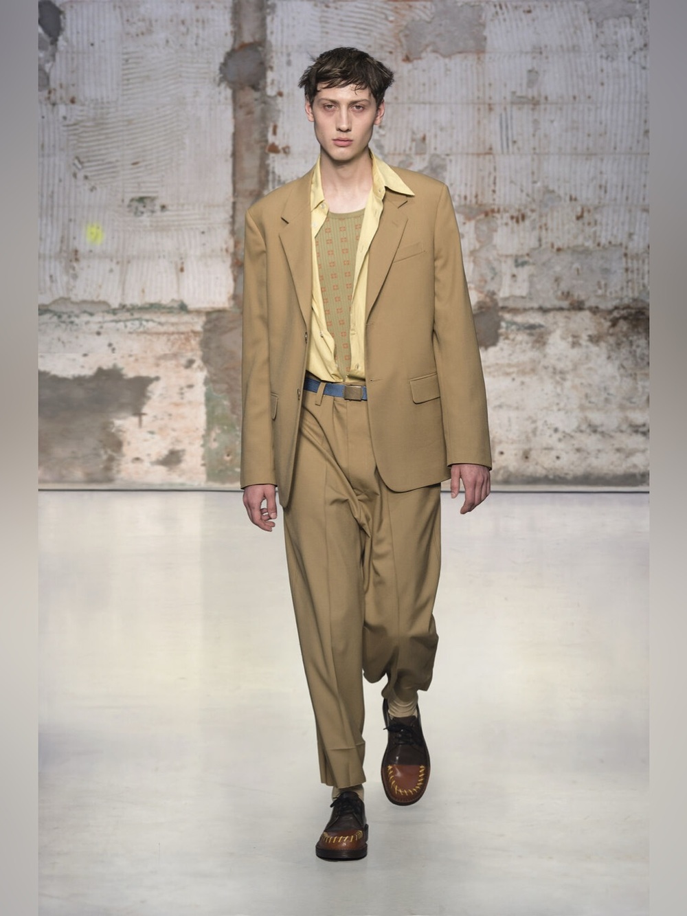 Marni 2018 Camel Wide Leg Cropped Trousers IT 46 Made in Italy